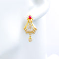 Gorgeous Geometrical 22k Gold CZ Earrings