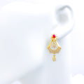 Gorgeous Geometrical 22k Gold CZ Earrings