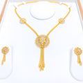 Shimmering Dome Hanging 22k Gold Necklace Set