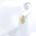 Dressy Marquise Drop 22k Gold CZ Earrings