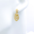 Dressy Marquise Drop 22k Gold CZ Earrings