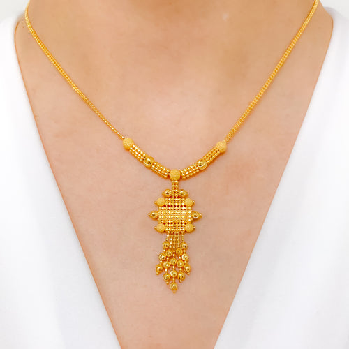 Fancy Drop + Tassel Necklace Set