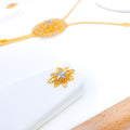 Blooming Flower 22k Gold Necklace Set