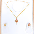 Classic Studded Pendant 22k Gold Set