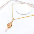 Classic Studded Pendant 22k Gold Set