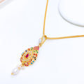 Classic Studded Pendant 22k Gold Set