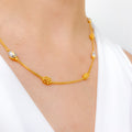 Unique Two-Tone Gold Bead Necklace