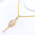 Classy Pearl Pendant 22k Gold Set