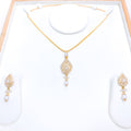 Classy Pearl Pendant 22k Gold Set