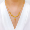 Modern Sand Finish 22k Gold Necklace