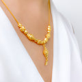 Modern Sand Finish 22k Gold Necklace