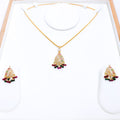 Multi-Stone Pendant 22k Gold Set