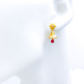 Glistening Star Accented CZ Jhumki