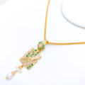 Emerald Accented Pendant 22k Gold Set