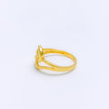 Chic Matte Flower 22k Gold Ring