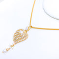 Asymmetrical Pearl Pendant 22k Gold Set
