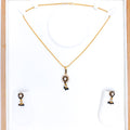 Petite Pearl + Onyx Pendant 22k Gold Set