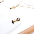 Petite Pearl + Onyx Pendant 22k Gold Set