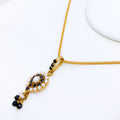 Petite Pearl + Onyx Pendant 22k Gold Set