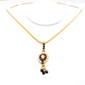 Petite Pearl + Onyx Pendant 22k Gold Set