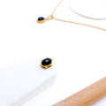 Onyx Star Pendant 22k Gold Set