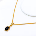 Onyx Star Pendant 22k Gold Set