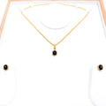 Onyx Star Pendant 22k Gold Set