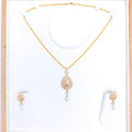 Tear Drop Pearl Pendant 22k Gold Set