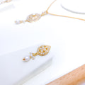 Tear Drop Pearl Pendant 22k Gold Set