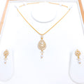 Tear Drop Pearl Pendant 22k Gold Set