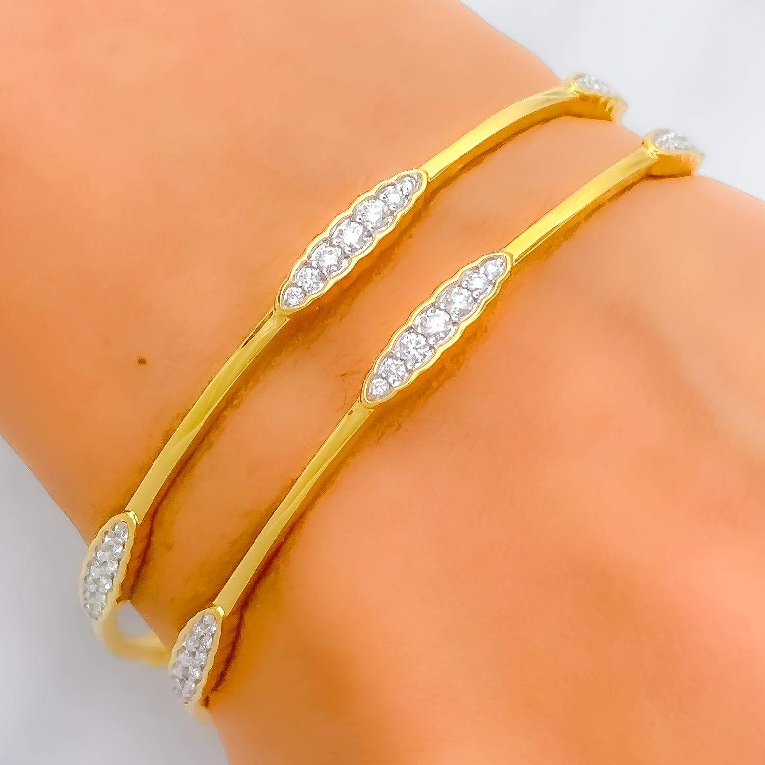 Jade and 18K Gold Bangle Bracelet