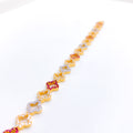 Dressy Red Accented 22k Gold CZ Bracelet