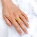 Elegant Green Accented CZ Ring