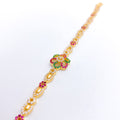 Sophisticated Multi-Color 22k Gold CZ Bracelet