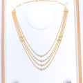 Glistening High Finish Four Lara 22k Gold Necklace