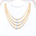 Glistening High Finish Four Lara 22k Gold Necklace