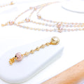 Dainty Rose Gold Hanging 22k Gold Necklace Set