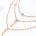 Dainty Rose Gold Hanging 22k Gold Necklace Set