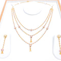 Dainty Rose Gold Hanging 22k Gold Necklace Set