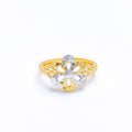 Charming Two-Tone 22k Gold Flower Ring