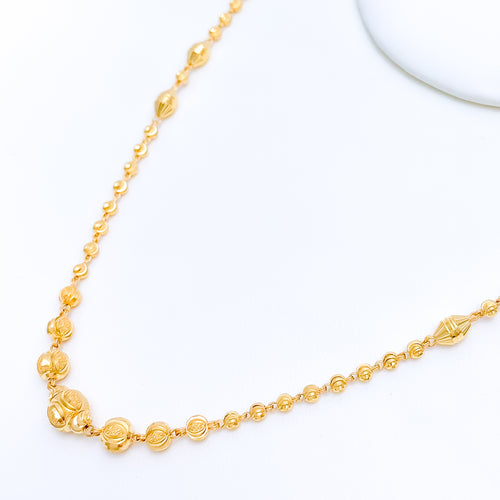 Graduated Gold Orb Necklace Set