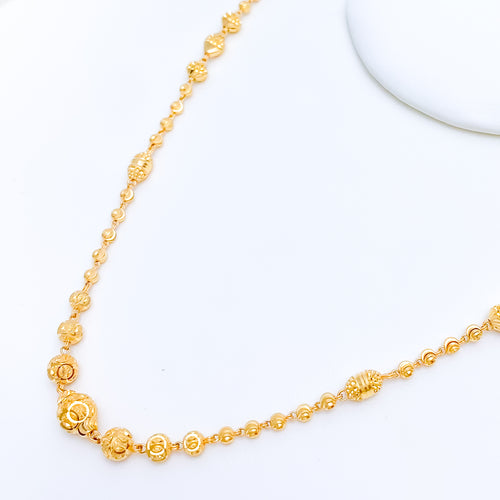 Glittery Bead Necklace 22k Gold Set