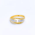 Trendy Reflective 22k Gold Symmetrical Ring