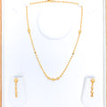 Dotted Matte Bead 22k Gold Necklace Set