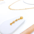 Dotted Matte Bead 22k Gold Necklace Set