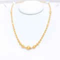 Dotted Matte Bead 22k Gold Necklace Set