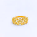 Ethereal Tapered 22k Gold Flower Ring