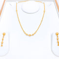 Dotted Matte Bead 22k Gold Necklace Set