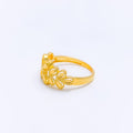 Ethereal Tapered 22k Gold Flower Ring