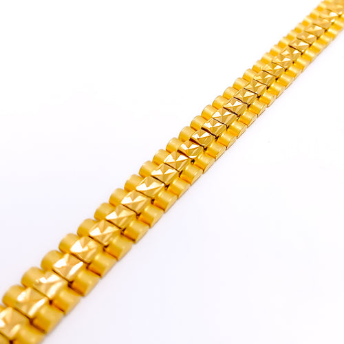 Sleek Matte Finish Men's 22k Gold Bracelet